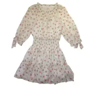 NWT Rebecca Taylor Maui Clip in Snow Combo Silk Blend Floral Dress XL $495