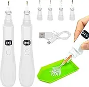 Electric Diamond Painting Pen, Diamond Art Pen Kits for Adults, with Vacuum Pump – 3 Adjustable Suction Mode with 4 Replacement Tips, Faster DIY Art Pickup Tool Kit (2pcs)