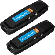 Mellisso 2X Mini U-Disk Digital Audio Recorder USB 3.0 Flash Drives Maximum Support 32GB Memory Card Black