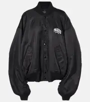 [Balenciaga] Balenciaga Paris satin varsity jacket AU 12 black