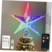 Christmas Tree Topper, 11.45" RGB LED Lighted Star Tree Topper Night Multicolor