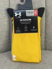 ✅ $15 Under Armour Socks Yellow UA Team Cushioned Over-the-Calf Youth M Soccer