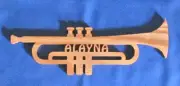 Personalized Hand Cut Oak Trumpet - Great For Room Door, Wall or Locker