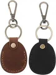 [MOBUTOFU] 2pcs Smart Key Tag Access Card Sleeve Pu Chain Fob Bag Ergonomic Key Holder for Multiple Cards