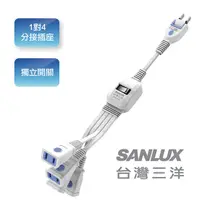 在飛比找PChome24h購物優惠-三洋SANLUX 1對4分接延長線 SYPW-241A