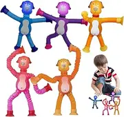 Dog Pop Tube | 5X Suction Cup Stretch Toy,Telescopic Suction Cup Animals Pop Tubes Fidget for 3-5 Years Old Kids