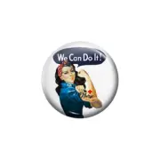 1.25 Pin Button Keyring Badge Rosie the Riveter We Can Do It! Nurse Strong