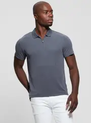 GUESS Men's Blue Union Polo T-Shirt Size: Medium, Elastane