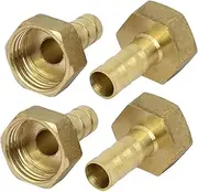 uxcell 1/2BSP Female Thread 10mm Hose Barb Brass Tubing Fitting Connector 4pcs