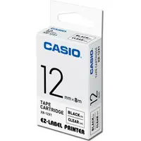 在飛比找momo購物網優惠-【CASIO 卡西歐】標籤機專用色帶-12mm透明底黑字(X