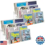2 Pack 4-Tier CD Storage Organizer,Clear Acrylic CD Holder Cascading CD Stora