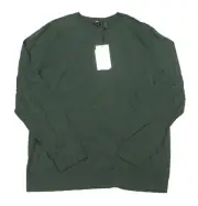 Theory Men's Barbour Green Harman Riland Wool Blend Crew-Neck Pullover Sweater