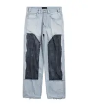 Balenciaga Panelled Vintage Effect Jeans M light blue