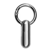 Tiny & Portable Titanium Pill Holder Screw Cap Container with Keyring Fob