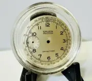 Genuine NOS Silver w/ Black Arabic Numeral Gruen Chrono-Timer Telemeter Dial