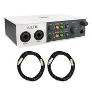 Universal Audio Volt 2 USB-C Audio Interface Bundle with 2 20-foot XLR Cables