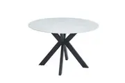 Raimon Furniture Callian Ceramic Marble Look Round Kitchen Dining Table 120cm - Snow White