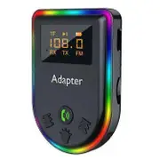 Q7 Portable Digital Display Bluetooth 5.3 MP3 Player 2-in-1 Receiver / Transmitter Car Audio Adapter Black