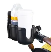 LeoLeozz Cup Holder for Stroller,Water Cup Holder Size | Water Cup Holder Secure and Stable Fixing, Cup Holder 360° Rotation with Non-Slip Gasket