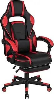 Flash Furniture X40 Gaming Chair Racing Ergonomic Computer Chair with Fully Reclining Back/Arms, Slide-Out Footrest, Massaging Lumbar - Red