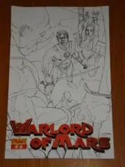 WARLORD OF MARS VOL 1 #8 RI BLACK AND WHITE COVER DYNAMITE JOE JUSKO