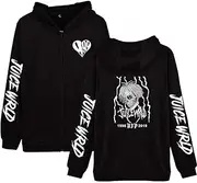 [Yumenam] Unisex Juice Wrld Hooded Sweatshirt Zipper Hoodie Hooded Pullover Hip Hop Tops Streetwear for Men Women Teen, Black B, M