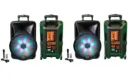 Pair of MR DJ DJ12BAT+ 12" Portable Bluetooth Speaker