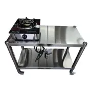 Gas Stove Burner Wok Single Portable High Stand Wheels Bench Table Outdoor