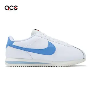 Nike 休閒鞋 Wmns Cortez 女鞋 白 藍 皮革 緩衝 經典 阿甘鞋 DN1791-102