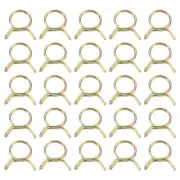 25Pcs Double Wire Spring Hose Clamps, 12mm Tube Clips, Color Zinc