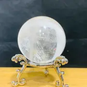 130g Natural White Crystal Clear Quartz Crystal Sphere Ball Healing Meditation