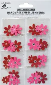 Little Birdie Jeweled Florets Sticker Embellishment 32/Pkg-Candy Mix JWLFLRT-718