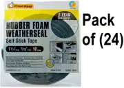 (24) Frost King R516H 1-1/4" x 7/16" x 10' Self Stick Foam Weatherstrip Tape