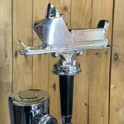 Snowmobile Beer Tap Handle Vtg Silver Metal Trophy Snow Winter Sports Sled