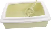 PENIKOKO 1 Set Portable Cat Litter Box with Shovel Open Style Cat Litter Container Capacity Easy to Maintain for Pet Owners