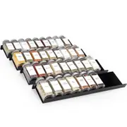 Spice Drawer Organizer, Black Acrylic , 4 Tier, 2 Set , Jars Drawers Insert