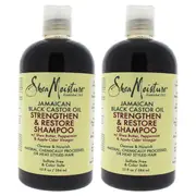 Shea Moisture Jamaican Black Castor Oil Strengthen, Grow And Restore Shampoo - Pack of 2 by Shea Moisture for Unisex - 13 oz Shampoo