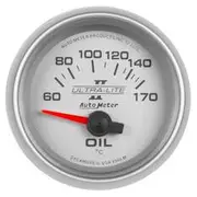 Autometer Ultra-Lite II Oil Temp Gauge Electric - 60 - 170 C, 2 1/16 Inch, Short Sweep, AU4948-M