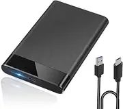 2.5 Inch Hard Drive Enclosure 6Gbps USB C 3.0/ 3.1 SSD/HDD Enclosure with Slide Cover and 2.0 Type C Tool Free SSD Case for 5TB Durable External Hard Disk Enclos for Laptop
