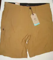 New Mens Prana Shorts 34 x 7 Short NWT Performance Casual Alameda Brown UPF 50