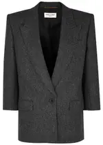 Yves Saint Laurent Grey Wool Twill Blazer - 10 10