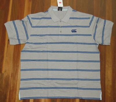 Canterbury CCC Planate Yarn Dye Men's Polo Shirt Mid Grey Marle Size 3XB BNWT