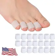 Gel Toe Protectors, Open Toe Sleeves Toe Tubes Toe caps (20 PCS),New Material, Great for Bunion Blisters, Corns, Hammer Toes, Toenails Loss, Friction Pain Relief and More. (for Pinky Toes)