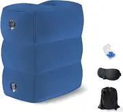 MIDAGAS Inflatable Travel Foot Rest Pillow,Airplane Travel Pillow, Office Footrests, Adjustable 3 Layers Height Leg Rest Pillow, Flight Essentials Great for Airplane, Office, Home,Trains,Cars