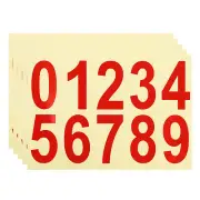 5Pcs Reflective Mailbox Number Sticker 4 Inch Strong Self Adhesive, Red