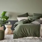 Adairs Stonewashed Cotton Basil Quilt Cover Separates