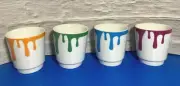 Jansen + Co. Netherlands My Art Cups Paint Drip Set Of 4 Porcelain New In Box