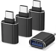 4 Pack USB C to USB Adapter for iPhone 16 Charger Adapter,USB C Male to USB A Female 3.0 OTG Adapter,Fast Charge and Sync Converter for Apple Watch Series 10,iPhone 15 13 14 12 Pro Max