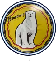 LARGE Bundy Bundaberg Rum Bar Garage Wall Light Sign White Neon