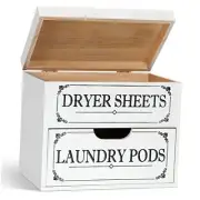 Dryer Sheet Holder with Hinged Lid Farmhouse Dryer Sheet Dispenser Rustic